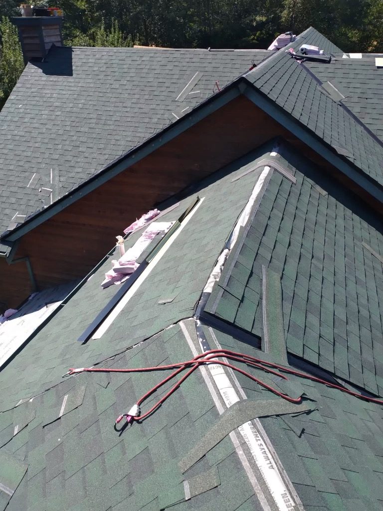 Shingle roof installation in progress - Kirkland WA